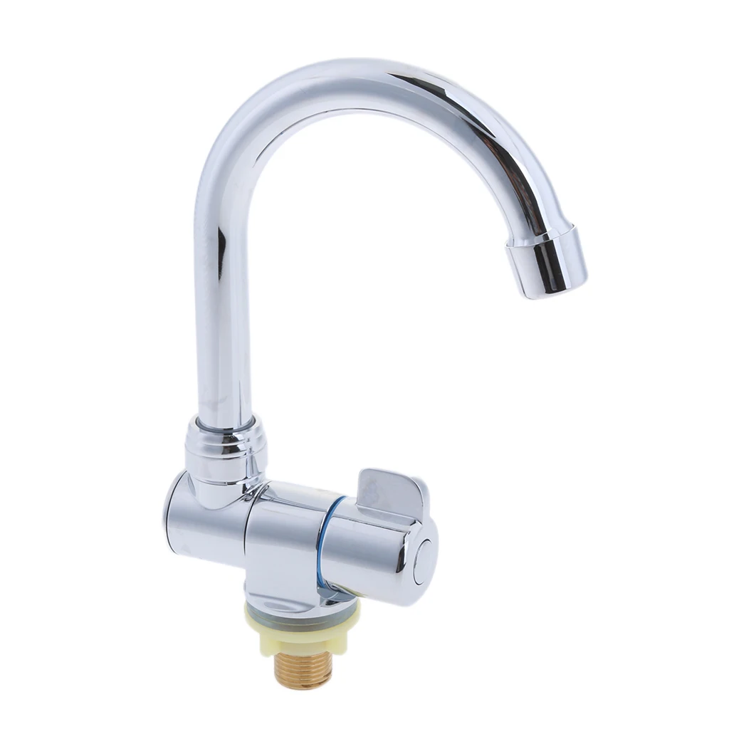 RV Marine Single Cold Tap Sink Water Kitchen 360 Degrees Swivel Spout Wash Faucet #006