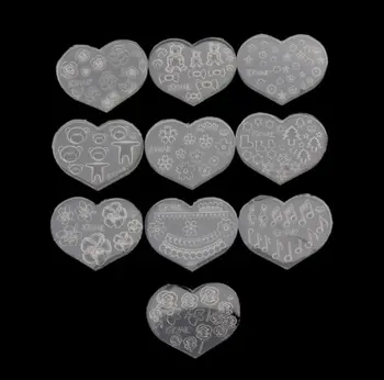 

10Pcs Mini Nail Art Silicone Mold Cat Bear Flower Letter Resin Mold Jewelry Tool 83XF