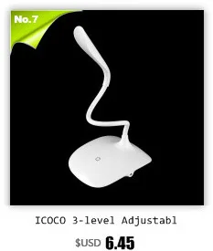 ICOCO 6 Вт светодиодный USB Диммируемый Светильник для чтения с зажимом для ноутбука, ноутбука, пианино, кровати, изголовья стола, Портативный Ночной светильник