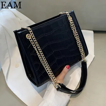 

[EAM] Stone Pattern PU Leather Shoulder Bags For Women 2020 Autumn Chain Crossbody Bag Female Winter Travel Handbags HO160