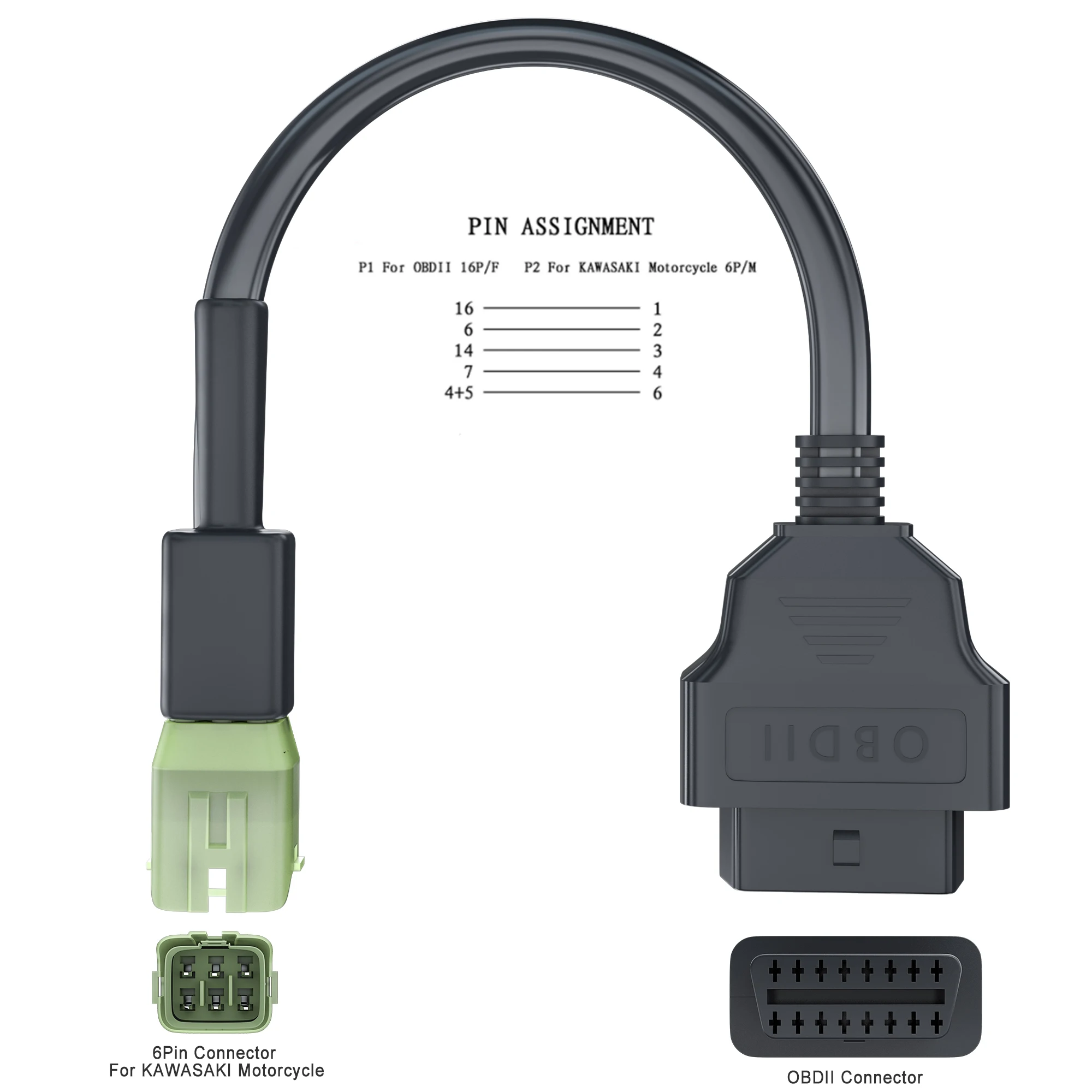 OBD Plug Cable Diagnostic Cable for Suzuki 6Pin to OBD2 16 Pin Adapter with for Ducati 4Pin to OBD2 16 Pin Adapter For KTM 6pin coolant temperature gauges Diagnostic Tools