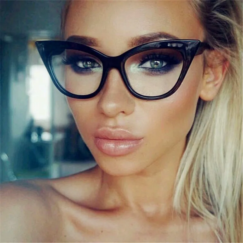 

AOXUE Fashion Classic Ultralight Cat Eye Sunglasses Women Brand Designer Transparent Lens Goggles Big And Small Frame Glasses UV