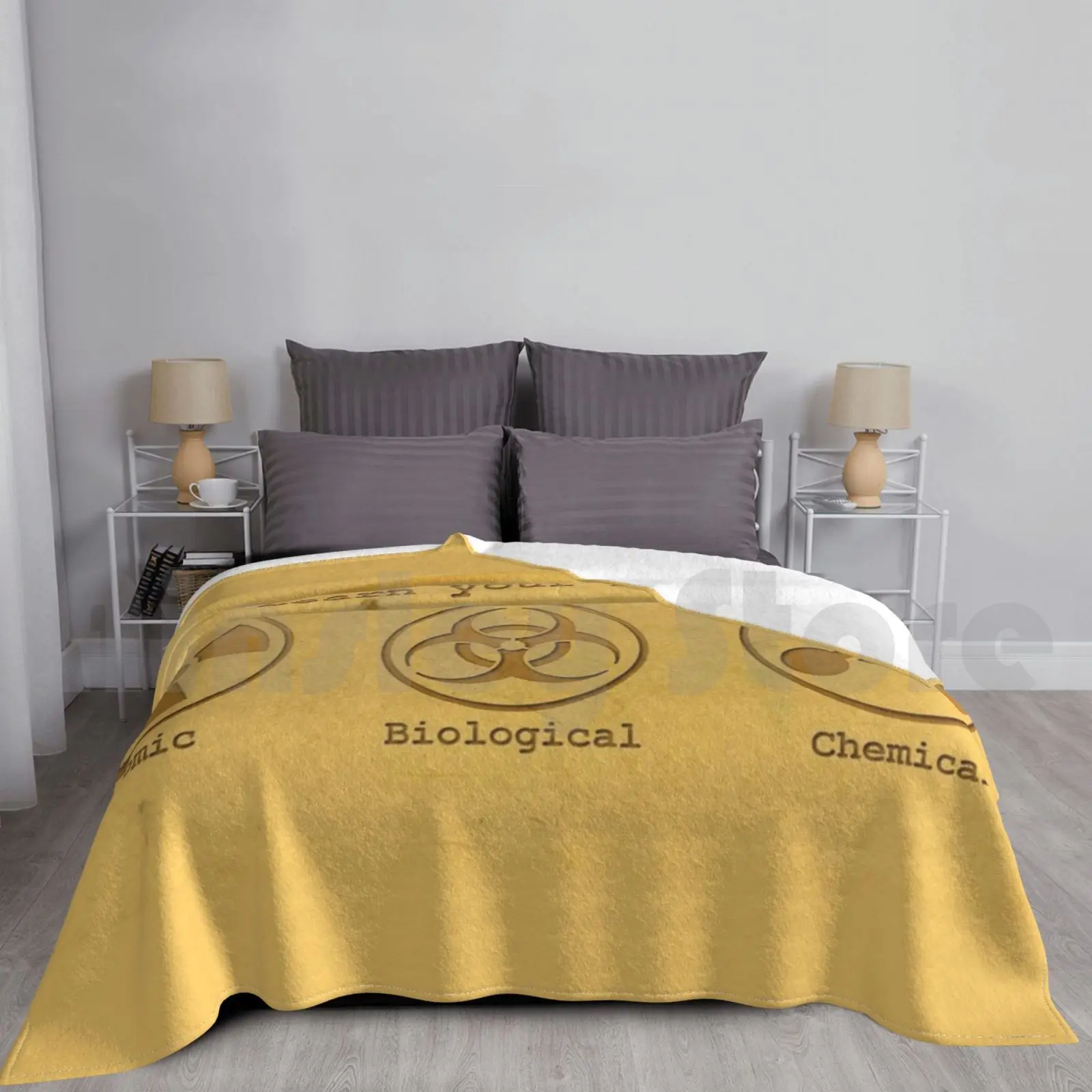 

Chemical Biological Atomic Blanket For Sofa Bed Travel Atomic Biology Chemical Danger Alert Caution
