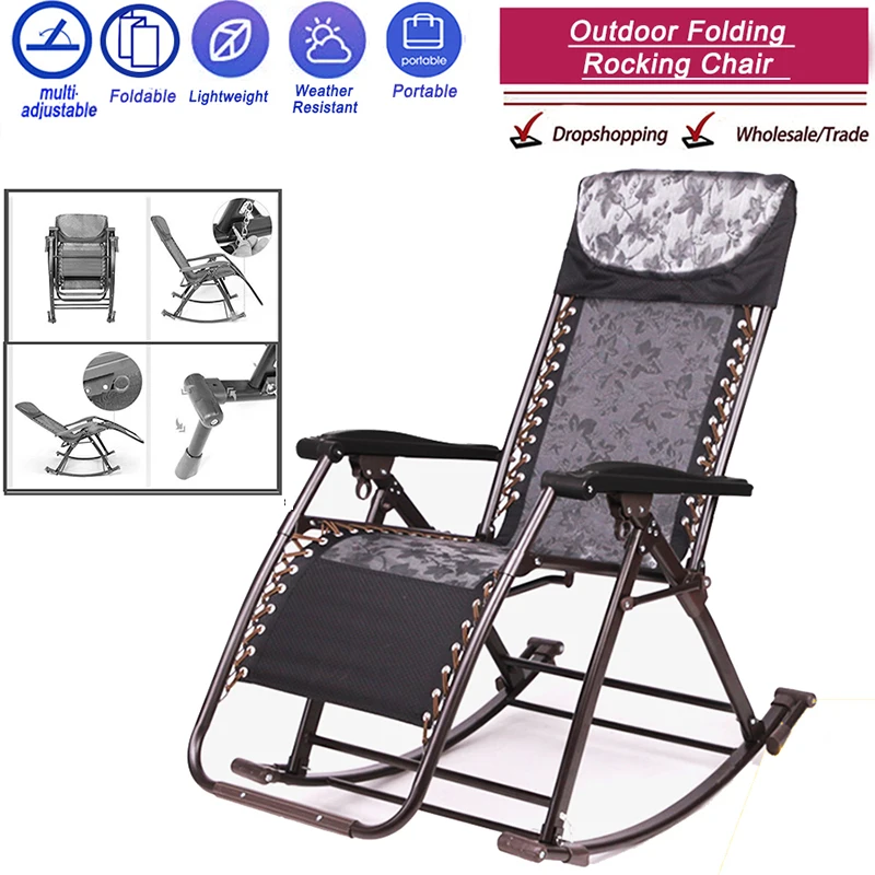 Rocking chair Foldable Lounge Chair ，Folding Away Guest Single Beds Office Lodging Bed Adult Adult Bed Lounge chair color : C1 