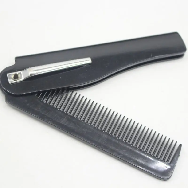 Мужская Портативная Складная расческа деловая дорожная пластиковая щетка для