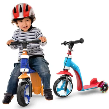 

Stitching color creative deformable children's scooter seat transform PU wheels cruise surf outdoor exercise tricycle 1~6yrs old