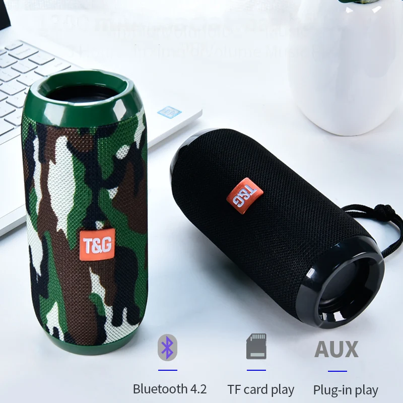 Бумбокс Bluetooth1200mAh waterproo цилиндрический динамик Спорт на открытом воздухе мини