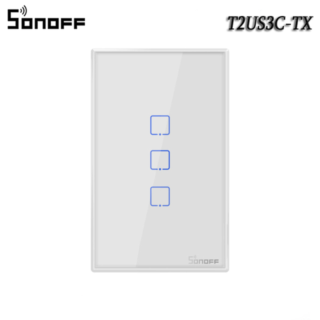 T2 Smart Wall Touch Switch EU/UK/US Smart Home 1/2/3Gang Wifi Switch, Ewelink Remote Control, Work With Alexa Google Home