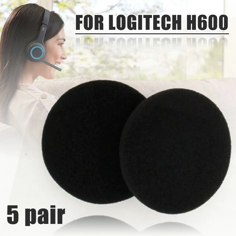 

5pairs New Headphone Ear Pads Sponge Cushions Noise Isolation for Logitech H600 Wireless Headset Dust-Proof Ear Cover Parts