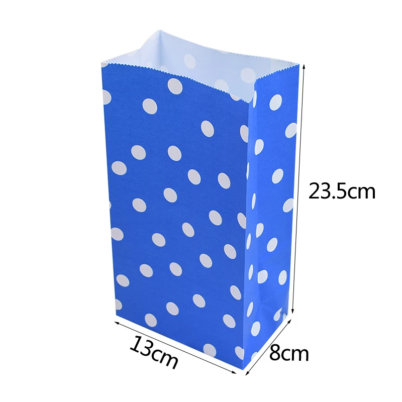 13x8x23 см бумажные пакеты в горошек, одноцветные Подарочные Упаковочные сумки, вечерние Упаковочные пакеты для торта, дня рождения, печенья