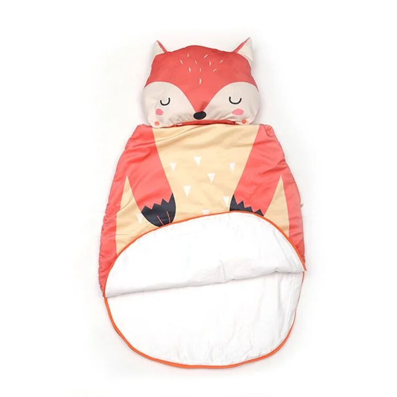 От 0 до 3 лет, хлопковый зимний плотный теплый спальный мешок с мультяшными животными для малышей, спальный мешок для новорожденных с рисунком лисы, пеленальный конверт, спальный мешок - Цвет: fox