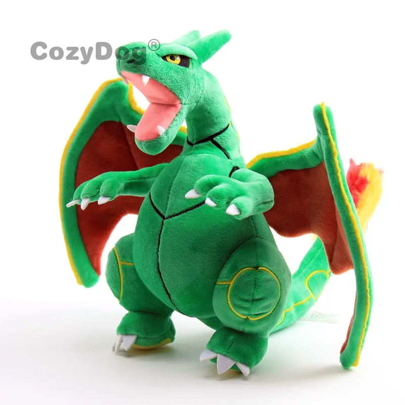 Мультфильм зеленый Rayquaza Charizard мягкие куклы плюшевые игрушки 25 см детский подарок аниме игрушки