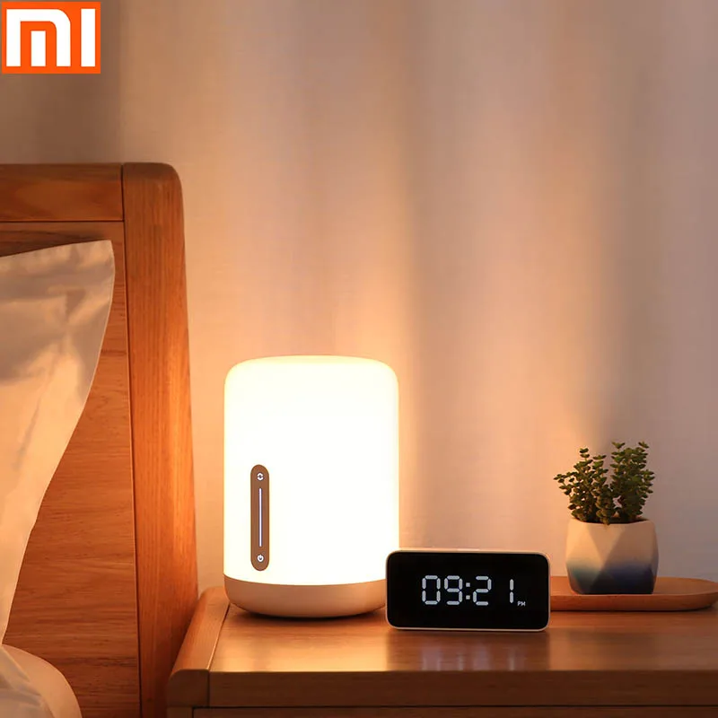 Прикроватная лампа Xiaomi mijia, лампа для спальни, семейная лампа, большая светящаяся зона, красочный мягкий светильник, прикроватная лампа второго поколения