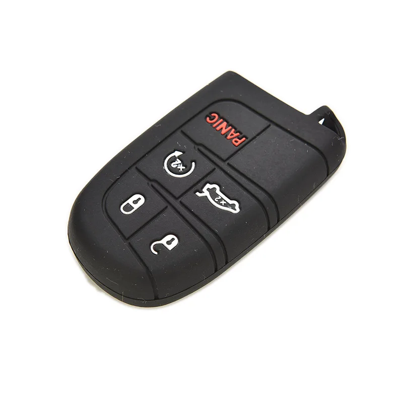 5 Button Black Silicone Case Cover For Jeep Chrysler Dodge Fiat Remote Smart Key New