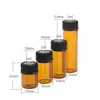 10Pcs glass bottle 1ml 2ml 2.5ml 5ml Amber Glass Vials, Mini Essential Oil Bottles with Orifice Reducer & Black Plastic Cap 3