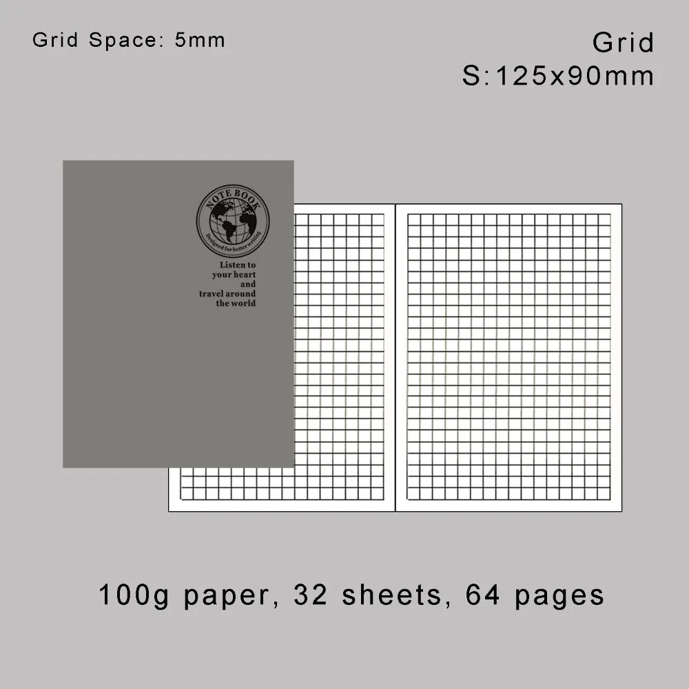 S Grid Fromthenon винтажный планировщик вставка наполнитель бумага для Midori путешественников Блокнот Журнал паспорт Крафт Дневник точечный ежедневный - Color: S Grid
