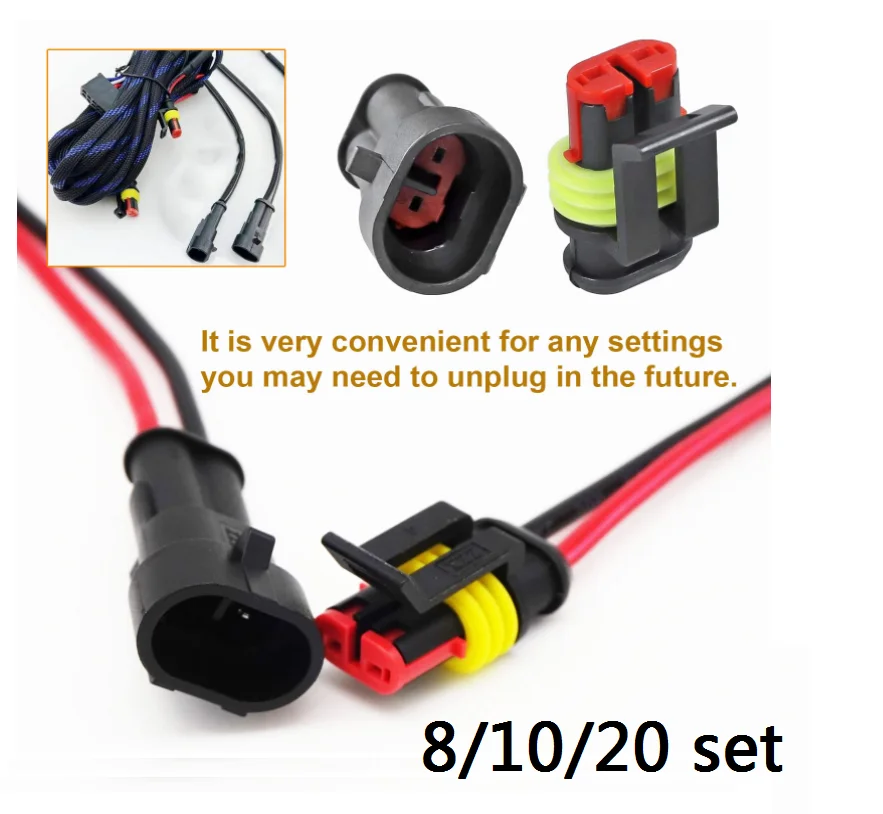 8/10/20 Set Waterproof Male Female Electrical Connectors Plug2 Pin Automotive Wire Connector Plug Terminals | Обустройство дома