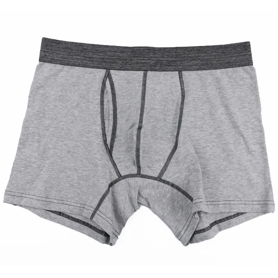 Модные сексуальные длинные мужские боксеры, Cueca, сексуальное мужское нижнее белье, s хлопок, большое нижнее белье, боксеры, шорты, дышащие хлопковые u-образные трусы - Цвет: Gray A010