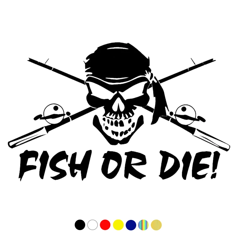 CS-1807# несколько размеров наклейки на авто fish or die рыба или умри водонепроницаемые