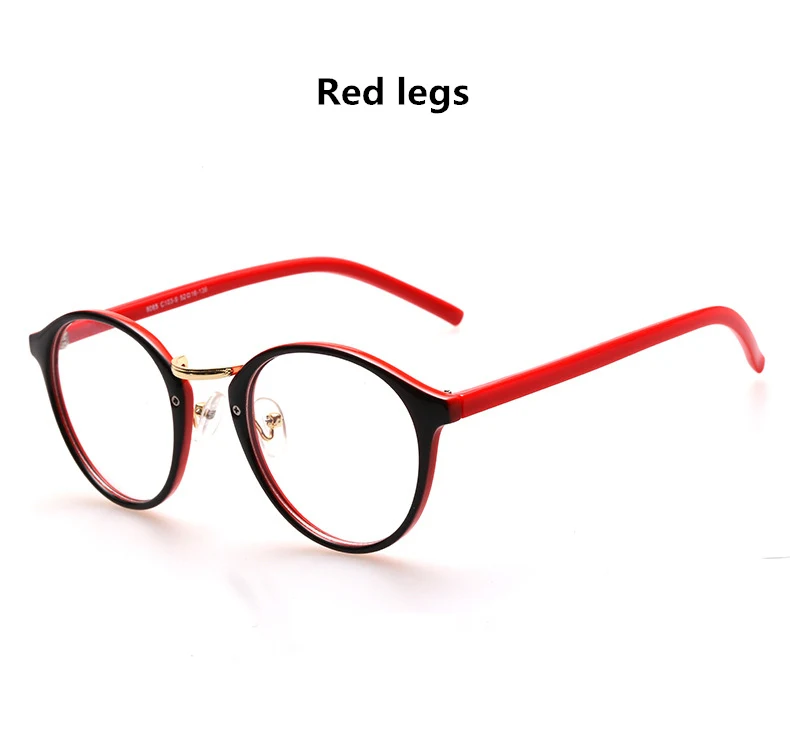 KOTTDO ретро круглые очки для чтения, для мужчин и женщин, винтажные компьютерные прозрачные очки, оправа для близорукости, Oculos De Grau Femininos - Цвет оправы: red legs