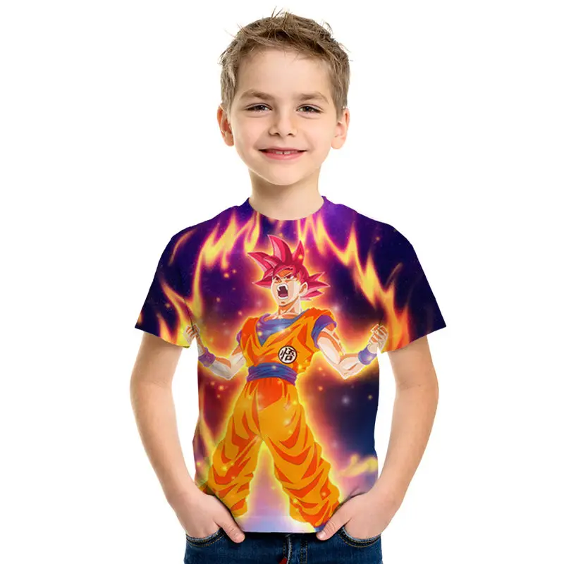 Футболка с Драконий жемчуг одежда для родителей и детей с 3d принтом Z Goku детская повседневная одежда в уличном стиле с принтом из мультфильмов для мальчиков и девочек, забавный летний топ
