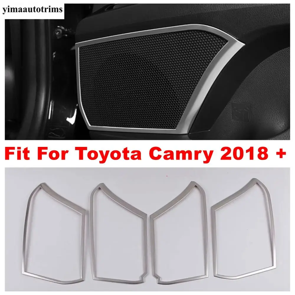 

Side Car Door Stereo Speaker Audio Sound Loudspeaker Horn Frame Cover Trim Fit For Toyota Camry 2018 2019 2020 Stainless Steel
