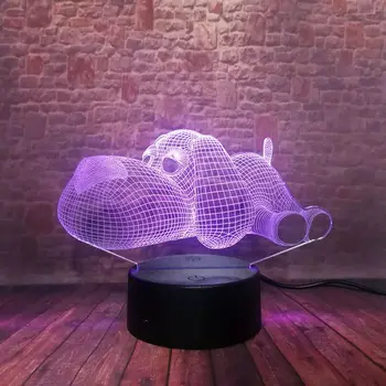 

Cute 3D Illusion Led Lamp 7 Colors Change Nightlight Lies Prone Dog Animal Figure Model Toys Baby