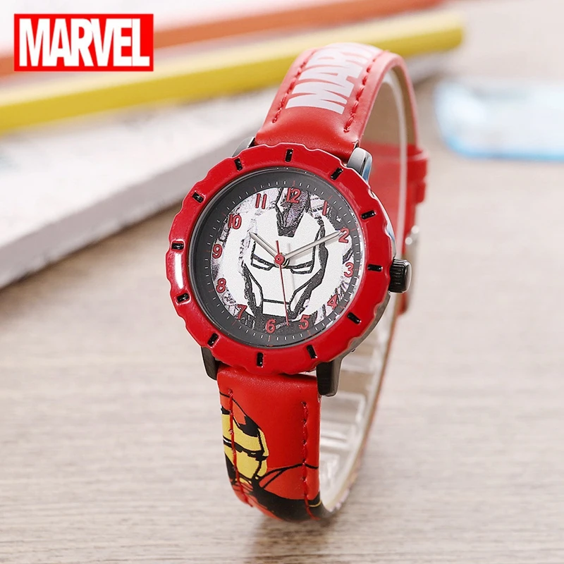 

Marvel Avemgers Iron Men Red Boys Quartz Waterproof Watches Child Round Fashion Sport Watches Disney Luxury Gift Clock Kids Time