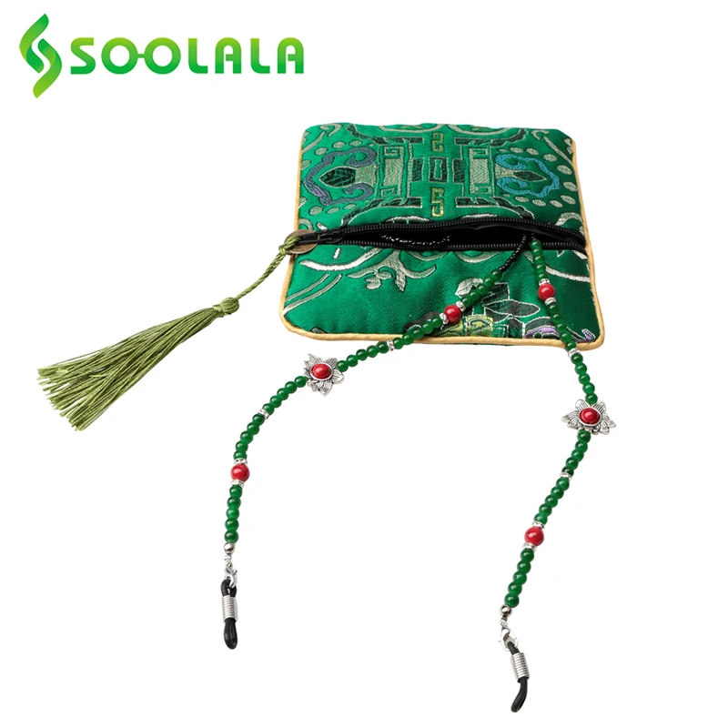 

Шнурок-цепочка для очков SOOLALA, аксессуары для очков со шнурком, с бусинами, с подарочными пакетами