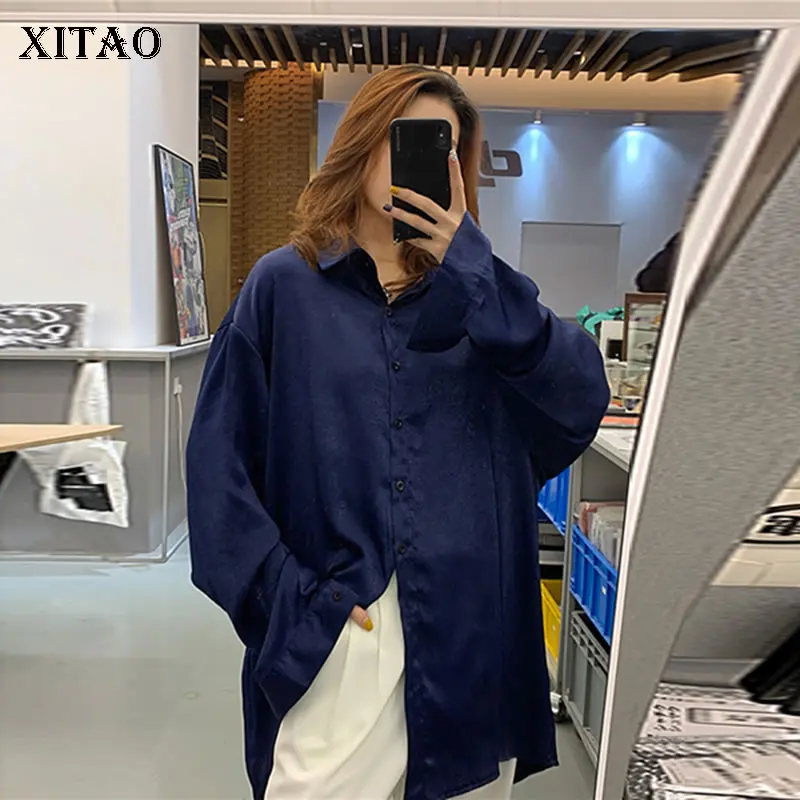 

XITAO Single Breast Blouse Full Sleeve Goddess Fan 2020 Spring Full Sleeve Vintage Minority Casual Style Loose Shirt ZLL4756