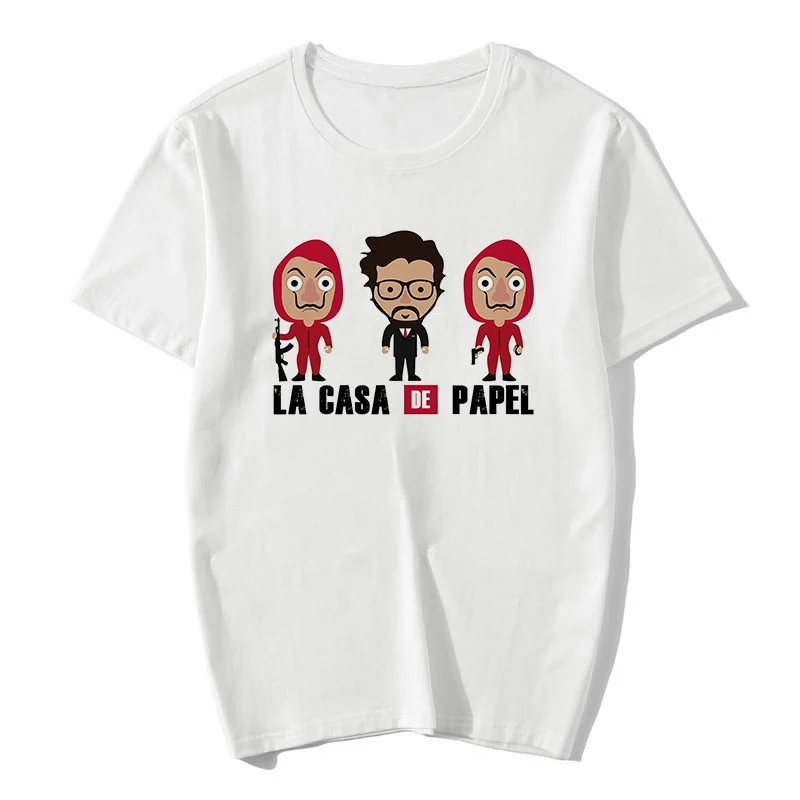 Летняя новинка футболка Дом Бумаги Heist La Casa De Papel Готическая модная одежда Женский