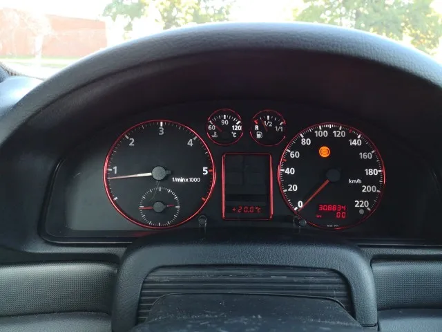 Красный Спидометр циферблат кольца ободок отделка Тахометр для Audi A3 8L 95 01 /A4 8D/B5 /A6