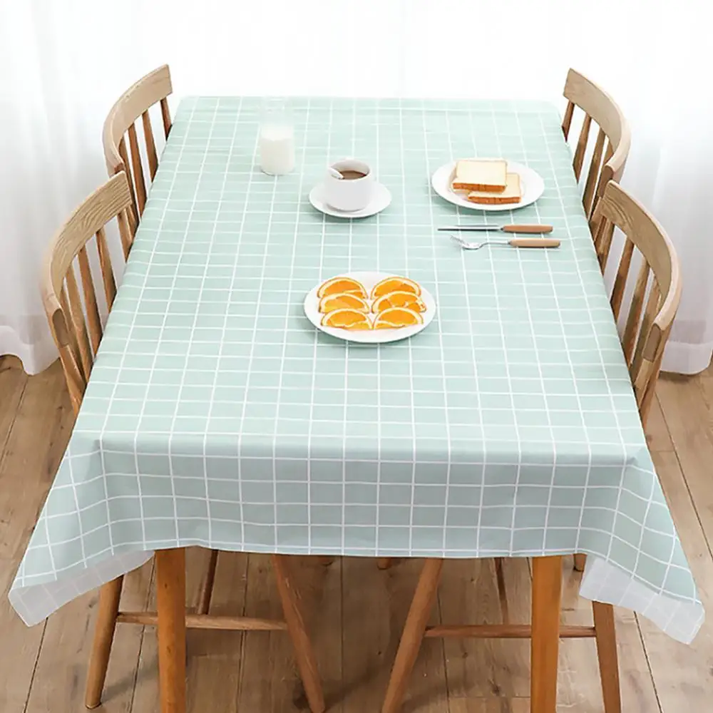 Dropshipping Plaid Pattern Kitchen Table Cover Waterproof Heat