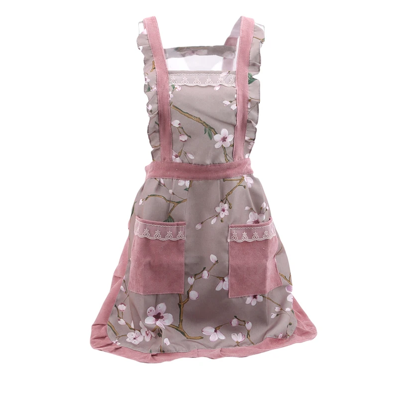 Женский фартук с карманами водонепроницаемый кухонный в клетку из хлопка