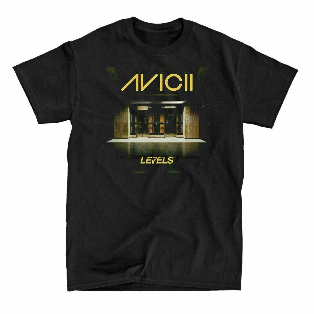 Забавная черная хлопковая Футболка с уровнями Avicii винтажный подарок для мужчин и