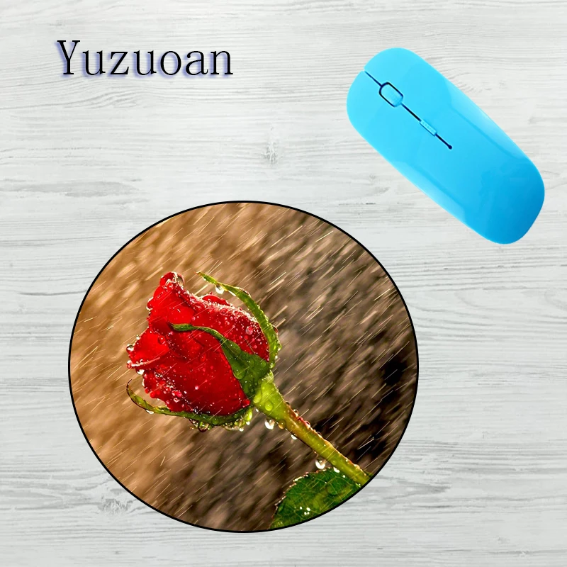 Yuzuoan дождевые капли листок розы кленовый лист графика коврик для мыши маленький средний/игра/блокнот