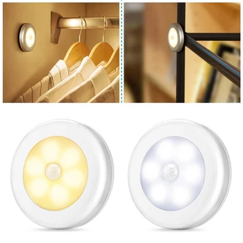 

Bedroom Bedside Home Creative Night Light Corridor Cabinet Ligh Intelligent 6Led Human Body Induction Lamp Style