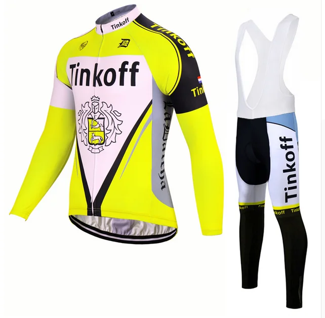 9D силиконовые! Tinkoff длинный рукав Велоспорт Джерси Брюки Велосипедный спорт Велоспорт осенняя одежда комплект одежды - Цвет: 2