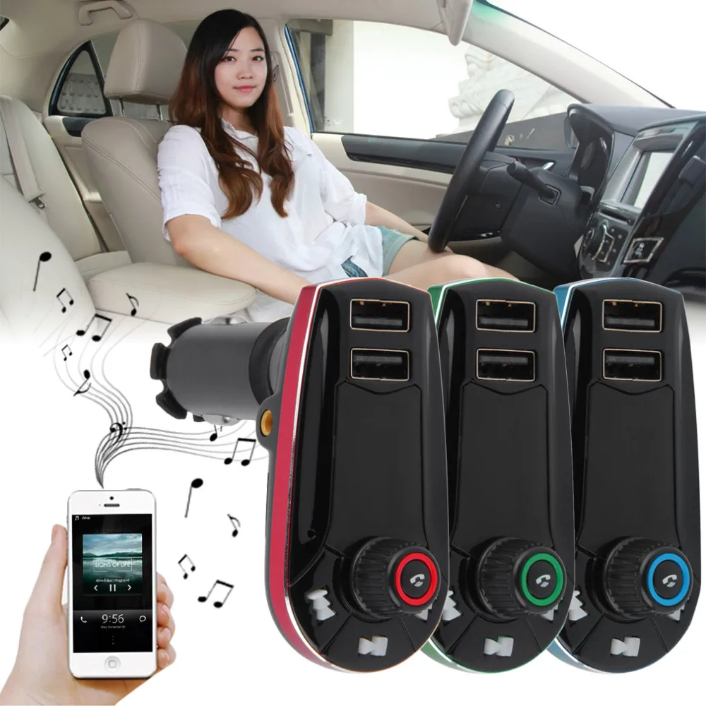 Портативный fm-передатчик Bluetooth модуляторы FM автомобильный аудио MP3 плеер USB выход беспроводной автомобильный комплект зарядное устройство синий Высокое качество