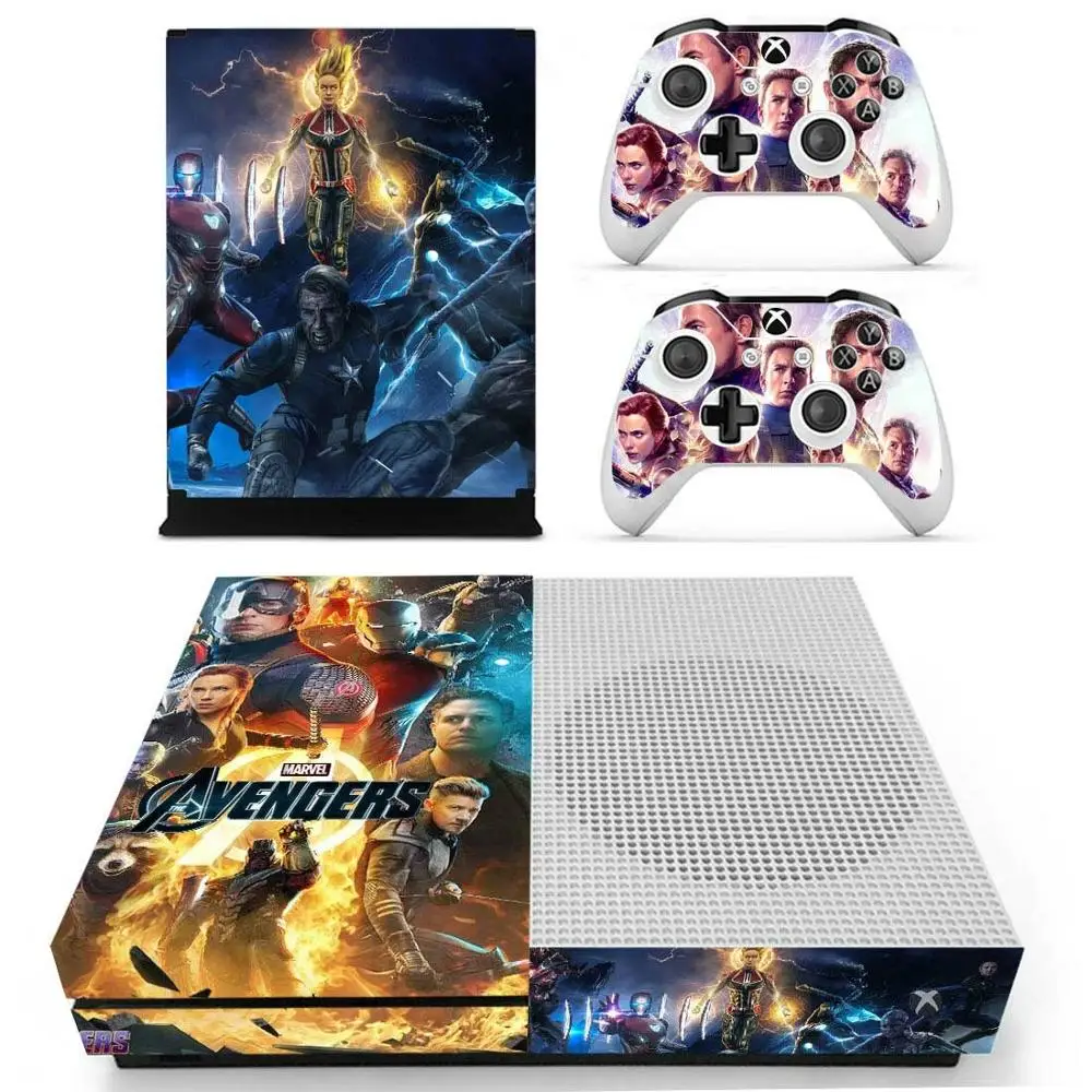 YS-xboxoneS-2179 Мстители, эндгейм, наклейка, Обложка для Xbox One S консоли и Kinect и 2 контроллеров для Xbox One, тонкая кожа, наклейка s, винил - Цвет: YS-xboxoneS-2179