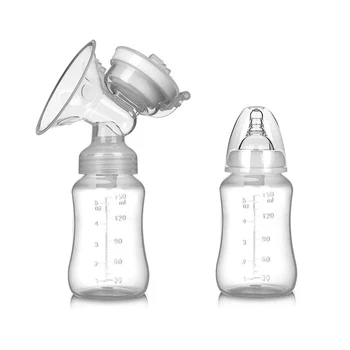 

New Arrival Double Electric breast pump Powerful Nipple Suction USB Electric Breast Pump with baby milk bottle Cold Heat Pad J11