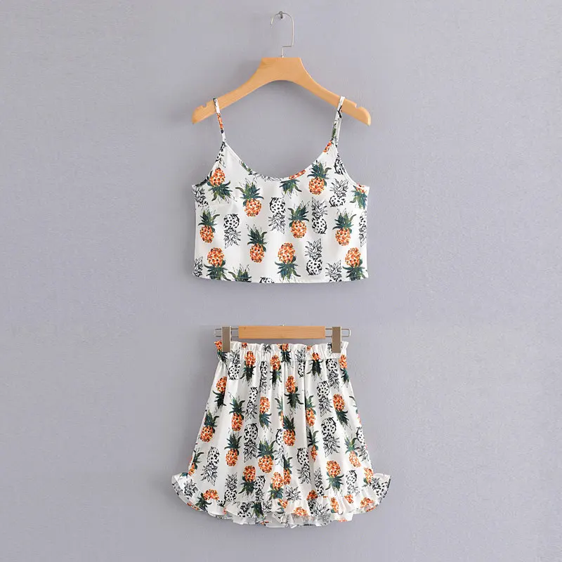 

Fashion Small Pineapple-South Korea Hot Springs High-waisted Split Type Bikini Three-piece Set Swimwear Female Underwire Small B