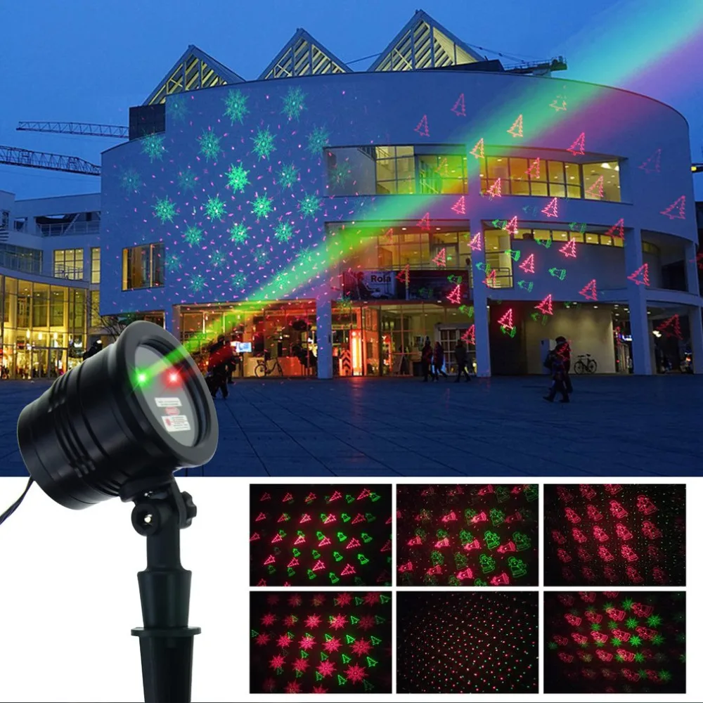 

2019 NEW RF Remote Christmas Flood Light Waterproof Laser Projector Lighting Red and Green Laser Light US/EU Plug Type