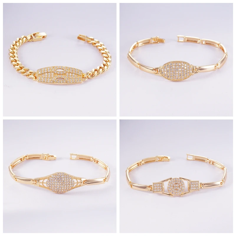 Панк Хип-хоп золотой цвет звенья цепи браслеты для женщин мужчин CZ кубический цирконий Теннисный браслет Дубай ювелирные изделия подарок дропшиппинг