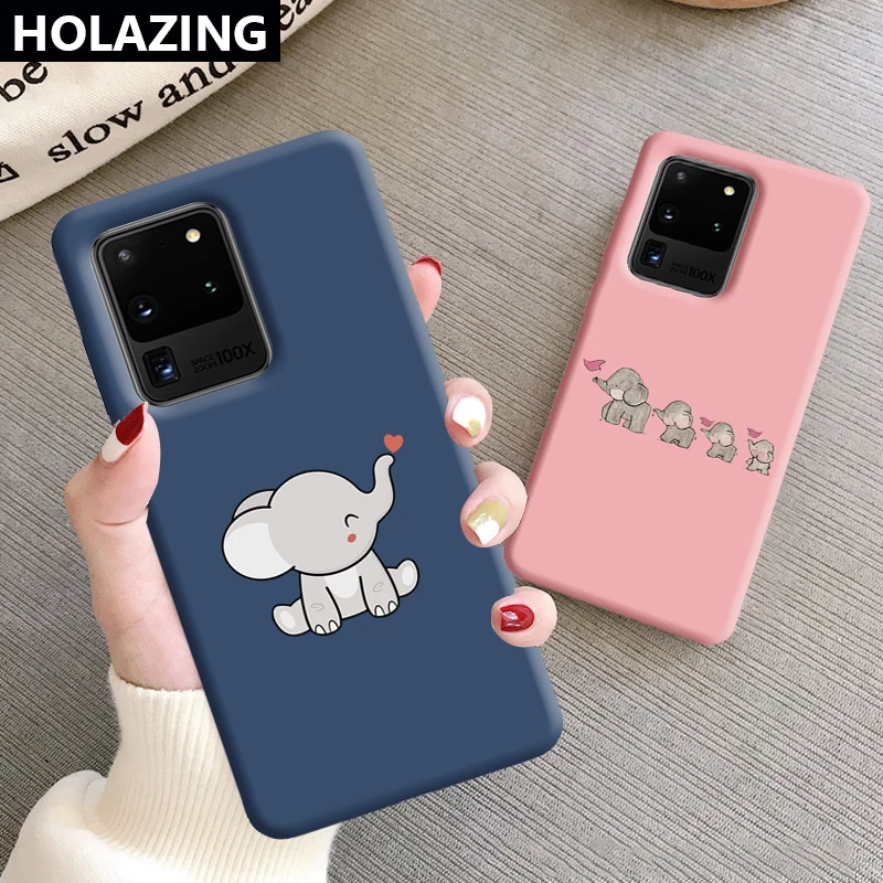 Мягкий силиконовый чехол Smile Elephant для Samsung Galaxy S20 Ultra Note 10 Plus S10 S9 S8 9 8|Бамперы| |