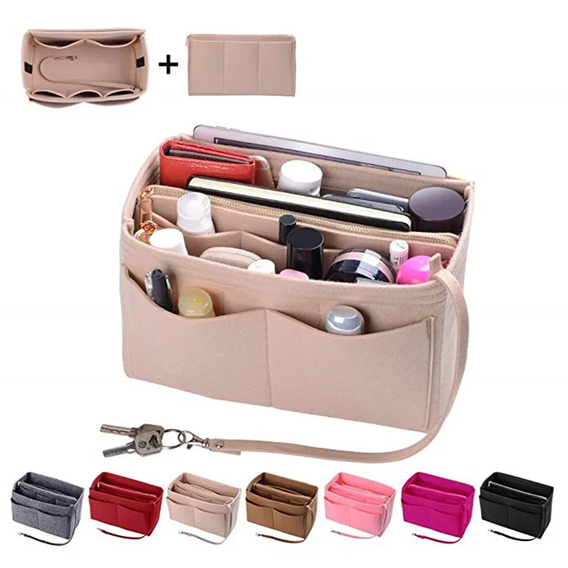 Inserto Organizer Per Borse, Organizer Per Borse In Feltro Con Cerniera, Borsa E Shaper, Fit Lv Speedy, Neverfull, Tote