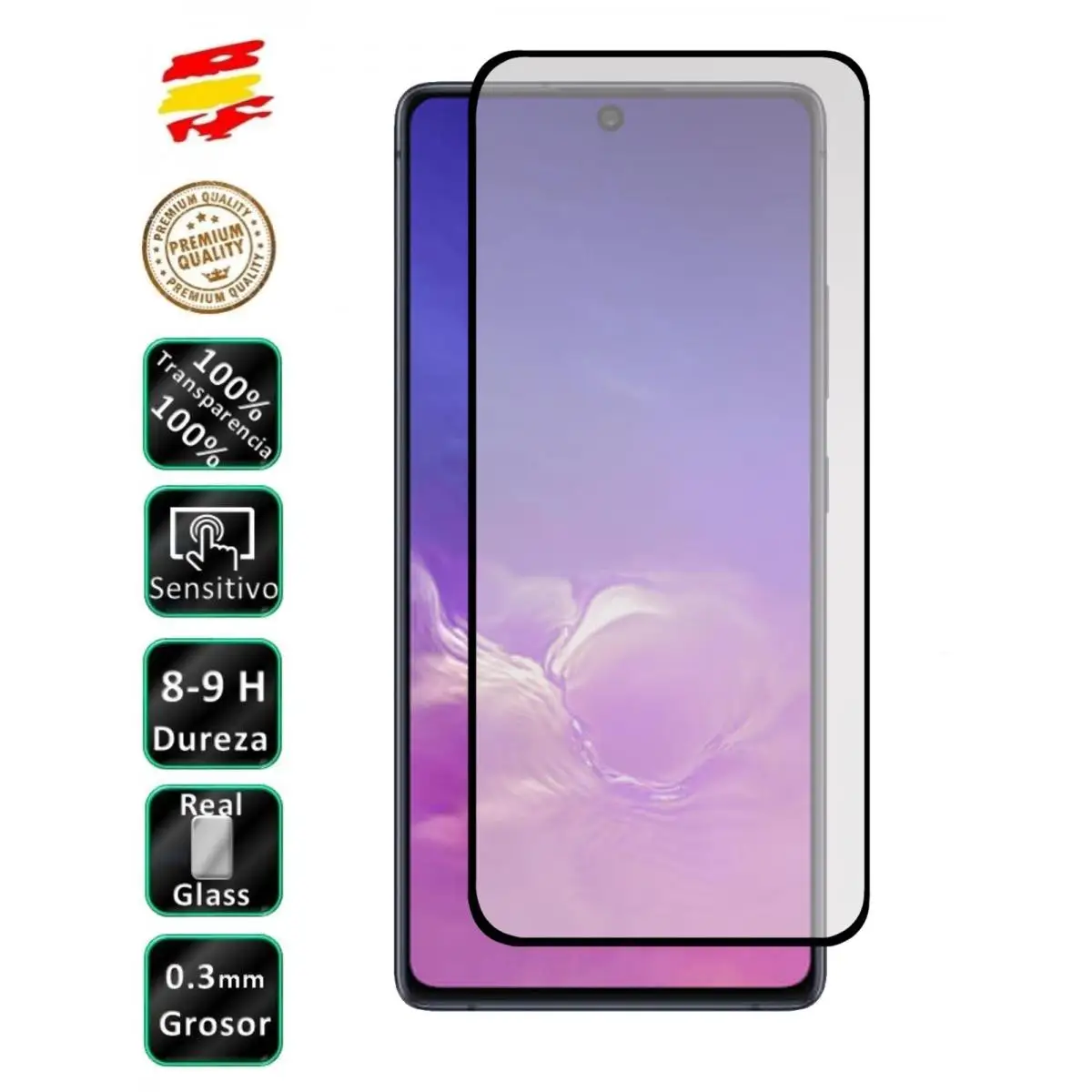 Proteggi Schermo Per Samsung Galaxy S10 Lite Full Black Curvo 3D