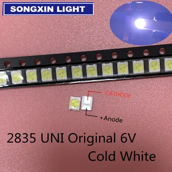 

500pcs Original UNI LED 3528 2835 1210 Light Beads High Power 1W 6V Cool white For LED LCD TV Backlight Application
