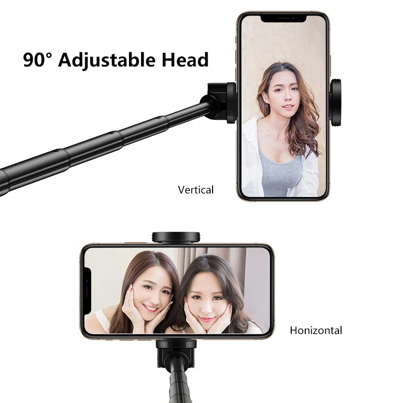 Protable Mini Bluetooth Selfie Stick with LED Fill Light for iPhone 11 Pro max, iPhone xr, Samsung HuaWei XiaoMi