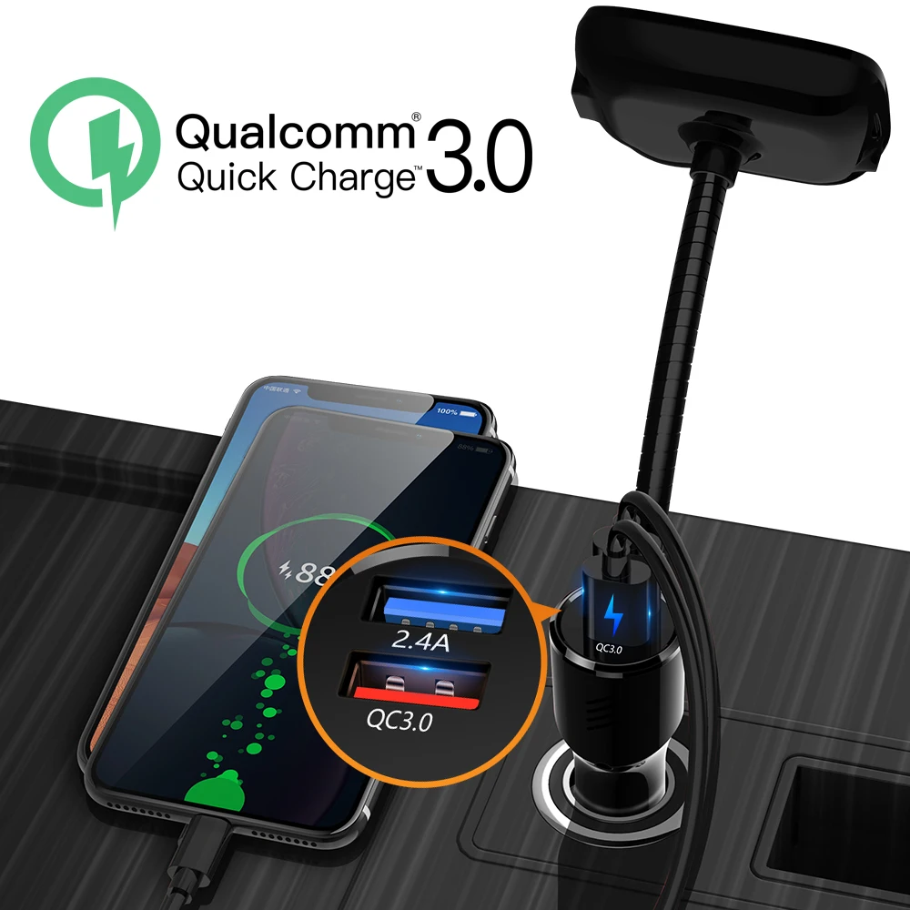 Deelife fm-передатчик Bluetooth Автомобильный модулятор цветной экран BT 5,0 MP3 плеер Handsfree автомобильный комплект двойной USB QC 3,0 быстрое зарядное устройство